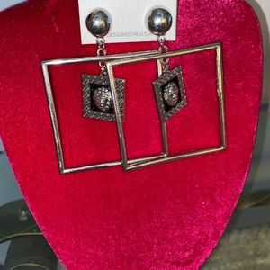 Large Square Lion Earrings